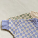 Reef Checkerboard Knit Romper - Lilac/Oat