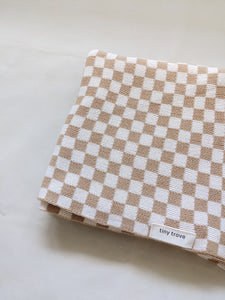 Revie Checkerboard Knit Blanket - Beige