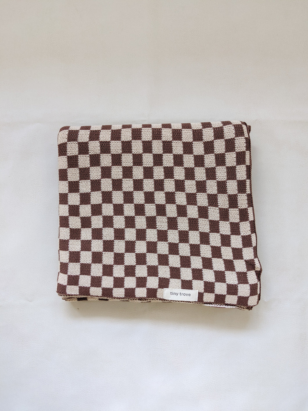 Revie Checkerboard Knit Blanket - Cocoa