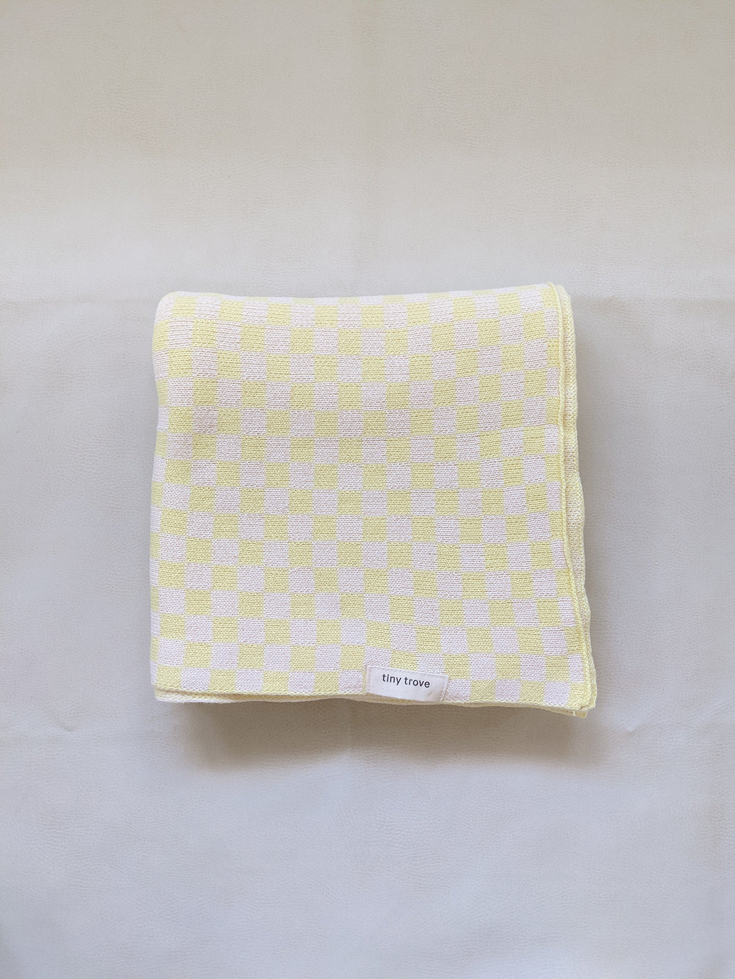 Revie Checkerboard Knit Blanket - Lemon