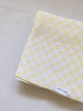 Load image into Gallery viewer, Revie Checkerboard Knit Blanket - Lemon