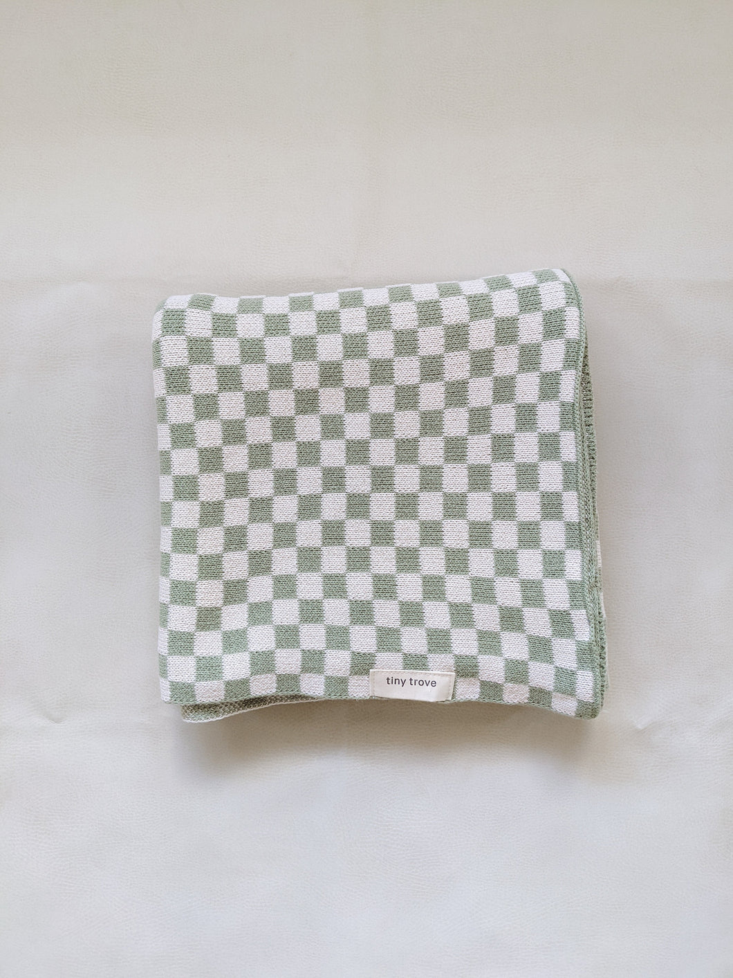 Revie Checkerboard Knit Blanket - Sage