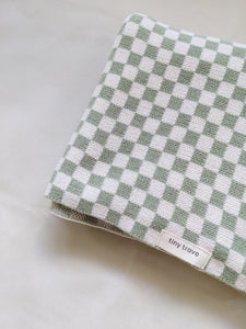 Revie Checkerboard Knit Blanket - Sage