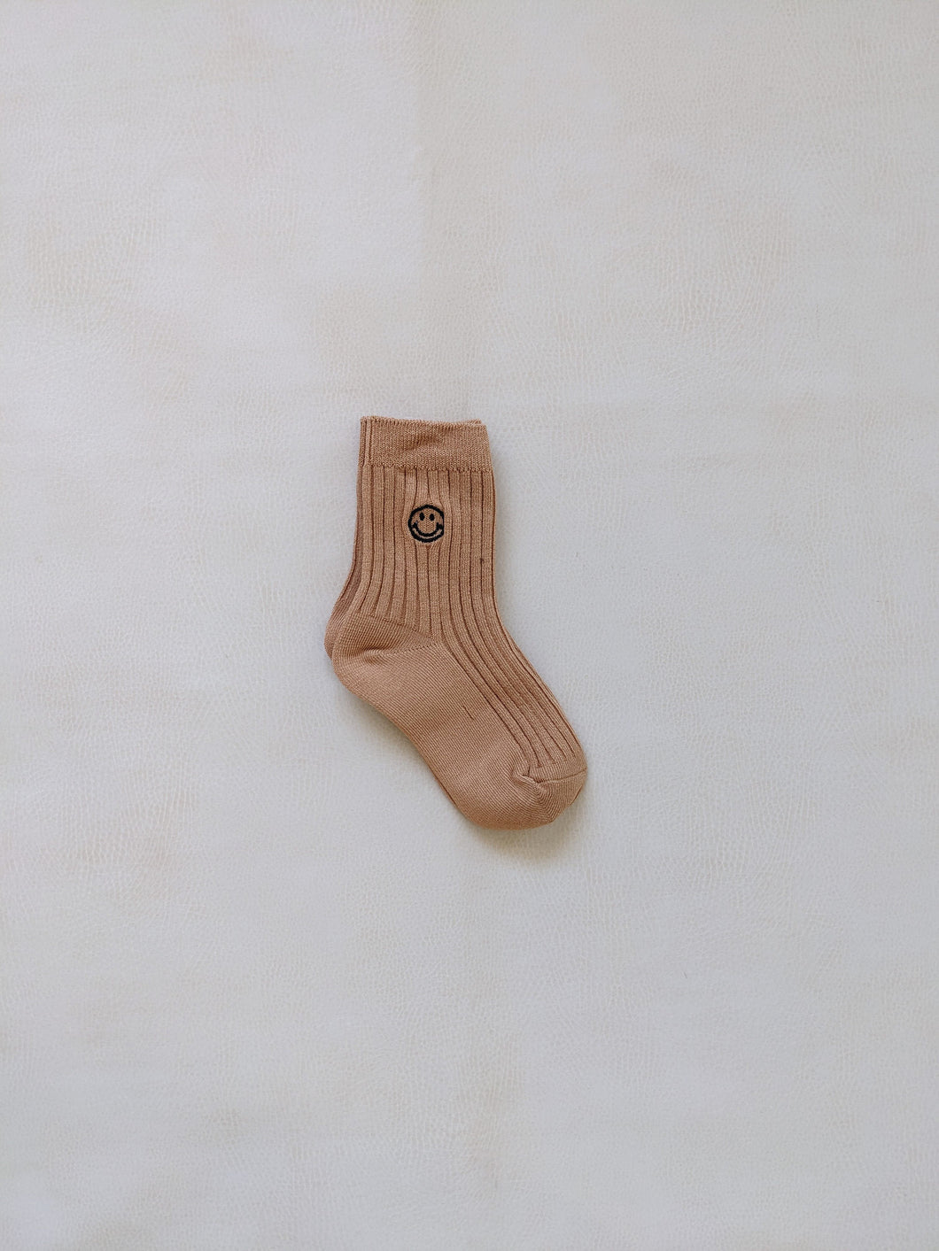 Ribbed Face Socks - Almond