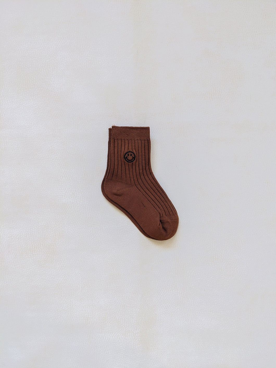 Ribbed Face Socks - Mocha