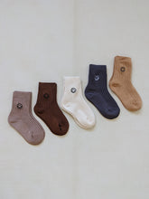 Load image into Gallery viewer, Ribbed Face Socks - Mocha