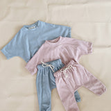 Romy French Terry Set - Powder Pink
