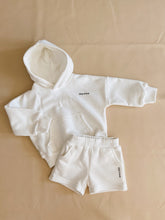 Load image into Gallery viewer, Rumi Logo Hoodie Shorts - Milk (Black Logo)