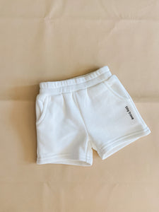 Rumi Logo Hoodie Shorts - Milk (Black Logo)