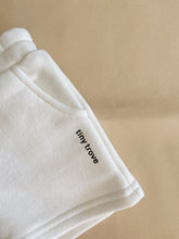 Load image into Gallery viewer, Rumi Logo Hoodie Shorts - Milk (Black Logo)