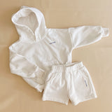 Rumi Logo Hoodie Jumper - Milk (Navy Logo)