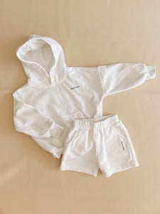 Rumi Logo Hoodie Jumper - Milk (Navy Logo)