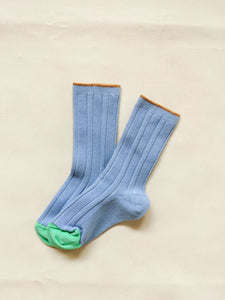 Sherbet Ribbed Socks - Blue