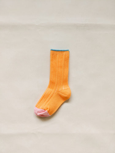 Sherbet Ribbed Socks - Orange