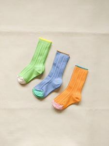 Sherbet Ribbed Socks - Orange