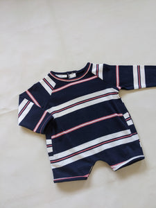 Skye Striped Bodysuit - Navy (Small sizing)