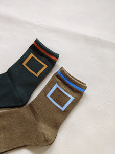 Square Socks - Moss