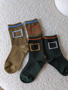 Square Socks - Moss