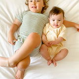 Magnolia Terry Towel Playsuit - Lemon Stripe