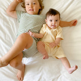 Magnolia Terry Towel Playsuit - Lemon Stripe