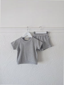 Teddy Waffle Cotton Set - Grey