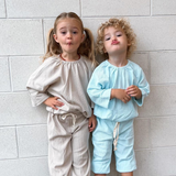 Bambi Waffle Cotton Set - Icy Blue