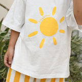 Pippa Terry Towel Striped Shorts - Yellow