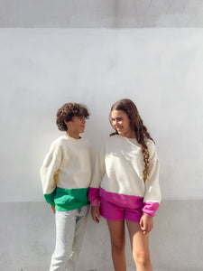 Teen Frankie Colour Block Jumper - Pink