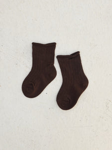 Ribbed Socks - Chocolate