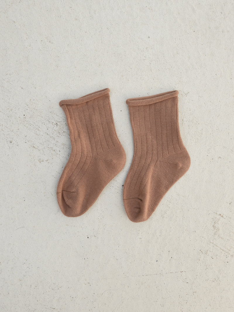 Ribbed Socks - Clay