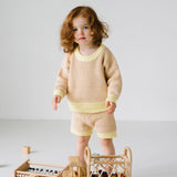Watson Contrast Knit Shorts - Caramel/Yellow