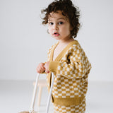 Quincy Checkerboard Knit Set - Dijon/Milk