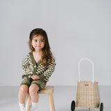 Quincy Checkerboard Knit Set - Moss/Milk