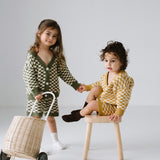 Quincy Checkerboard Knit Set - Moss/Milk