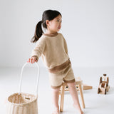 Watson Contrast Knit Shorts - Caramel/Cocoa