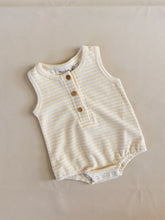 Load image into Gallery viewer, Uma Terry Towel Bodysuit - Lemon Stripe