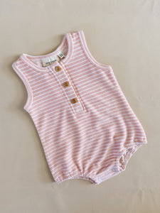 Uma Terry Towel Bodysuit - Pink Stripe