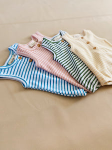 Uma Terry Towel Bodysuit - Lemon Stripe