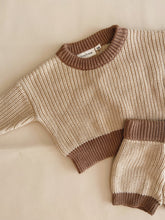 Load image into Gallery viewer, Watson Contrast Knit Set - Caramel/Cocoa