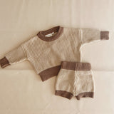 Watson Contrast Knit Shorts - Caramel/Cocoa