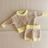 Watson Contrast Knit Shorts - Caramel/Yellow