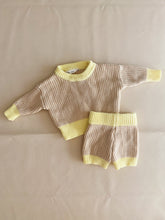 Load image into Gallery viewer, Watson Contrast Knit Set - Caramel/Yellow