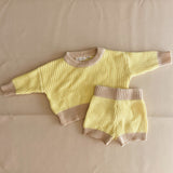 Watson Contrast Knit Set - Yellow/Caramel (ONLINE EXCLUSIVE)
