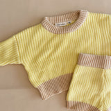 Watson Contrast Knit Set - Yellow/Caramel (ONLINE EXCLUSIVE)
