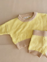 Load image into Gallery viewer, Watson Contrast Knit Set - Yellow/Caramel (ONLINE EXCLUSIVE)