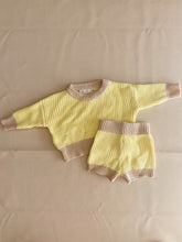 Load image into Gallery viewer, Watson Contrast Knit Set - Yellow/Caramel (ONLINE EXCLUSIVE)