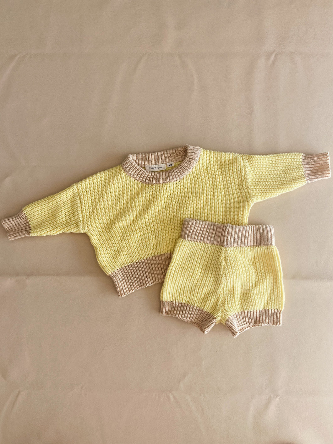 Watson Contrast Knit Set - Yellow/Caramel (ONLINE EXCLUSIVE)
