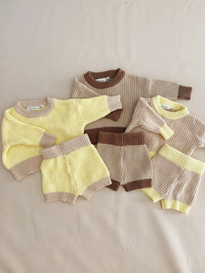 Watson Contrast Knit Set - Yellow/Caramel (ONLINE EXCLUSIVE)