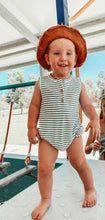 Load image into Gallery viewer, Uma Terry Towel Bodysuit - Fern Stripe