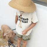 Quincy Checkerboard Knit Set - Moss/Milk